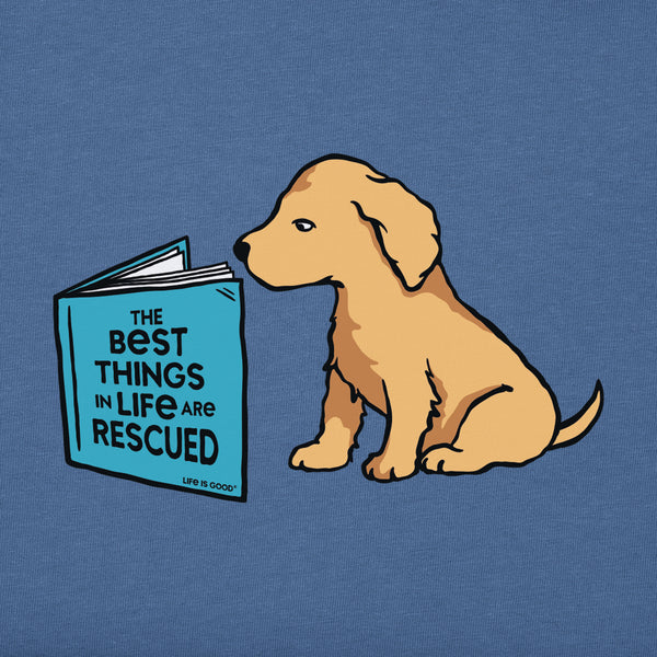 Life Is Good Women's The Best Things Are Rescued Short Sleeve Crusher Vee