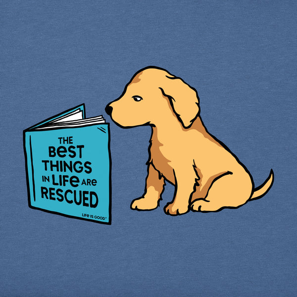 Life Is Good Women's The Best Things Are Rescued Short Sleeve Tee