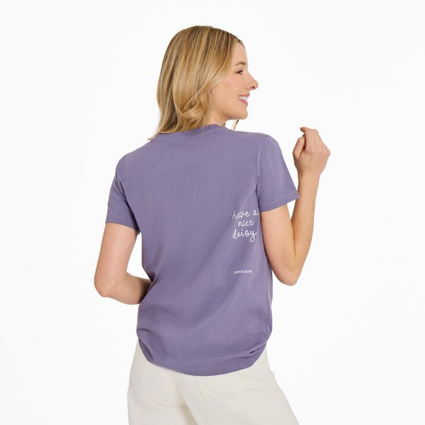 Life Is Good Women's Three Little Daisies Short Sleeve Crusher Tee