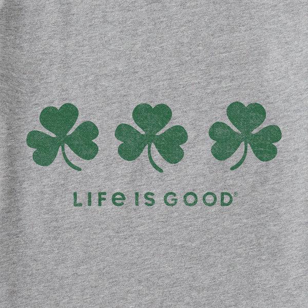 Life Is Good Women's Three Shamrocks Short Sleeve Crusher Vee
