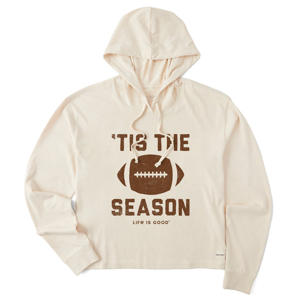 life is good Women's Tis The Football Season Crusher Boxy Hoodie