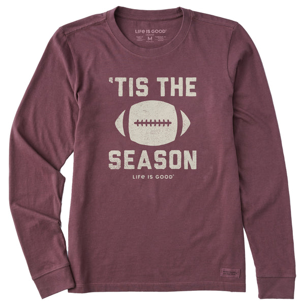 life is good Women's Tis The Football Season Long Sleeve Crusher Tee