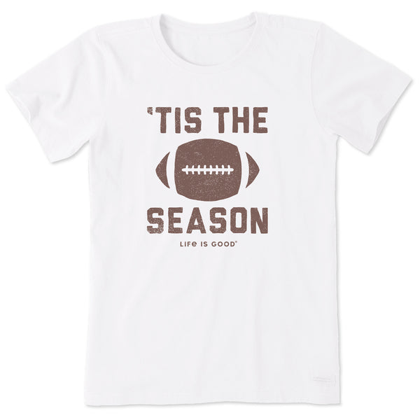 Life Is Good Women's Tis The Football Season Short Sleeve Crusher Tee
