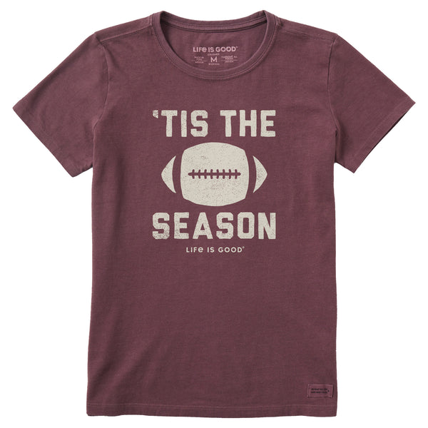 life is good Women's Tis The Football Season Short Sleeve Crusher Tee