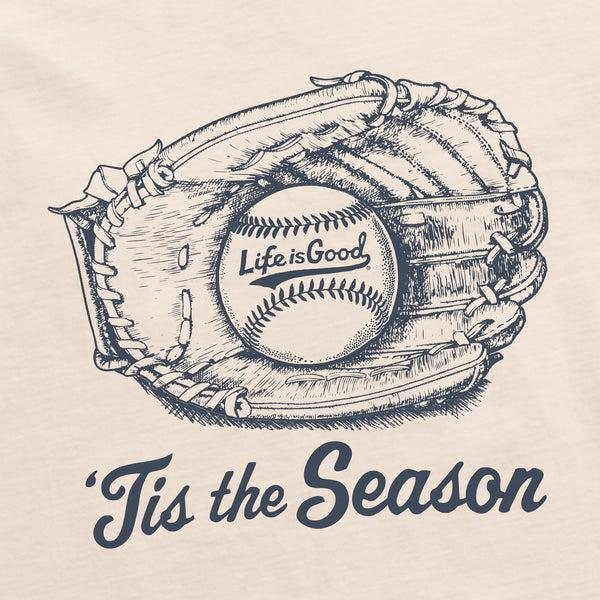 Life Is Good Women's 'Tis The Season Baseball Glove Short Sleeve Crusher Vee