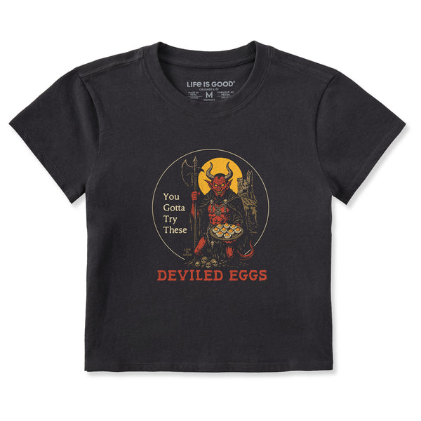 life is good Women's Try These Deviled Eggs Crusher-LITE Shrunken Tee