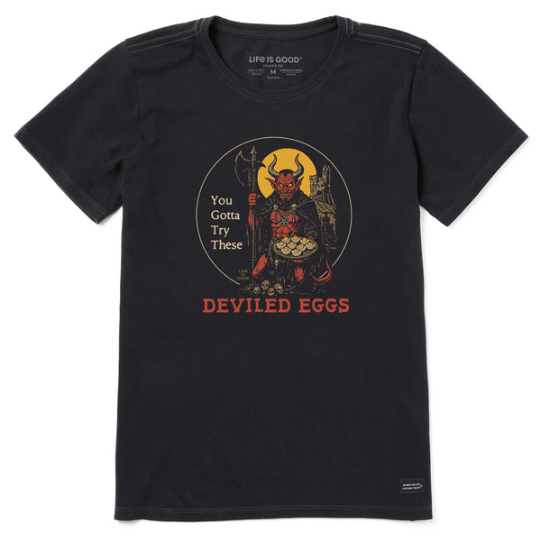 life is good Women's Try These Deviled Eggs Short Sleeve Crusher Tee
