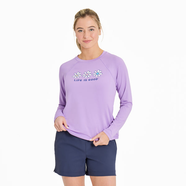 life is good Women's Vintage Daisies Long Sleeve Rashguard