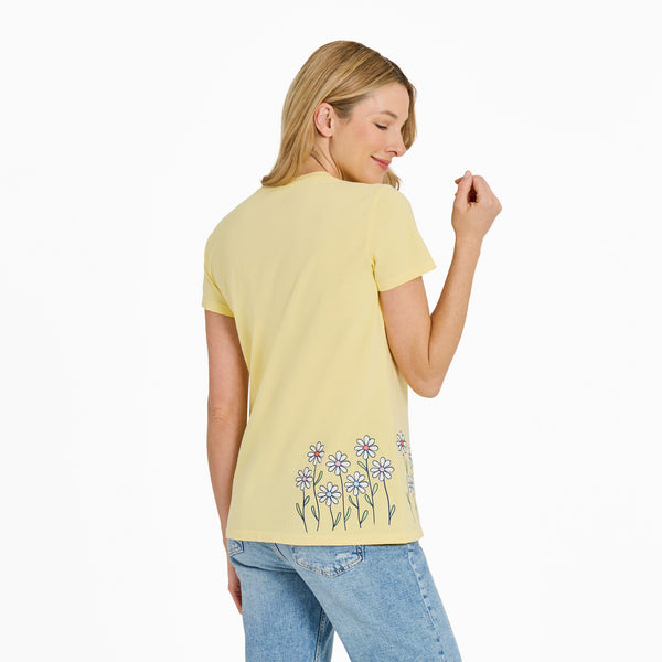 Life Is Good Women's Vintage Daisy Garden Short Sleeve Crusher Tee