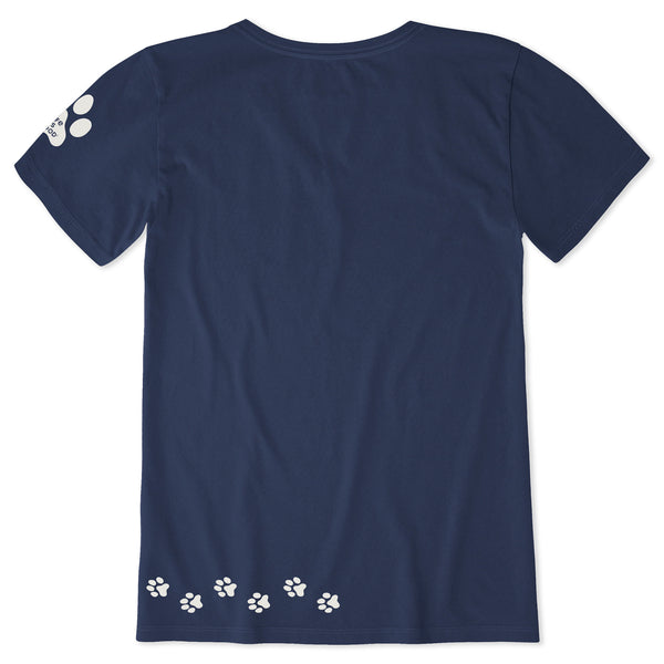 Life Is Good Women's Walking Paws Short Sleeve Crusher Tee