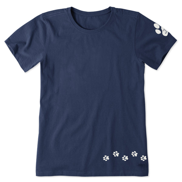 life is good Women's Walking Paws Short Sleeve Crusher Tee