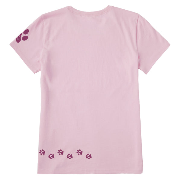 Life Is Good Women's Walking Paws Short Sleeve Crusher Vee
