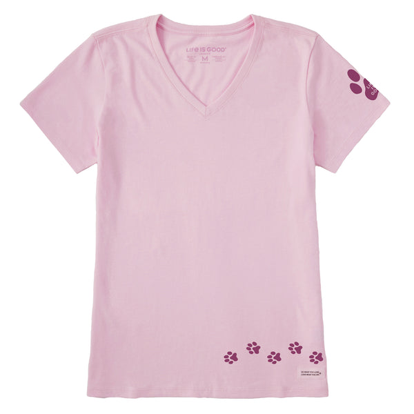 life is good Women's Walking Paws Short Sleeve Crusher Vee