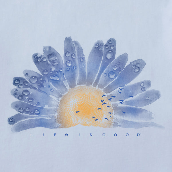 Life Is Good Women's Watercolor Daisy Short Sleeve Crusher Vee