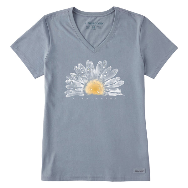 life is good Women's Watercolor Daisy Short Sleeve Crusher Vee