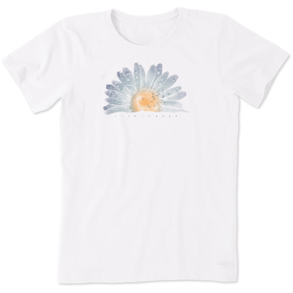 Life Is Good Women's Watercolor Daisy Short Sleeve Tee