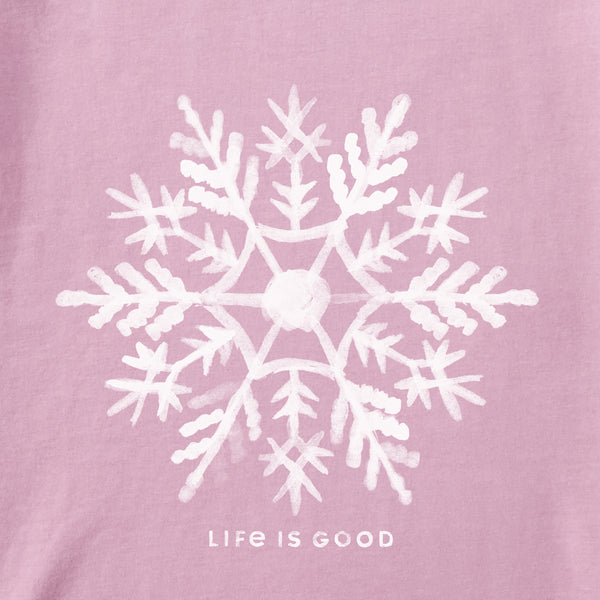 Life Is Good Women's Watercolor Snowflake Long Sleeve Crusher Tee