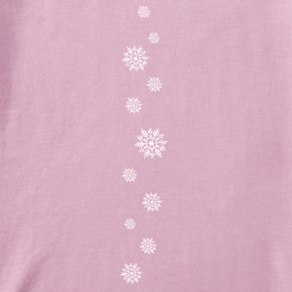Life Is Good Women's Watercolor Snowflake Long Sleeve Crusher Tee