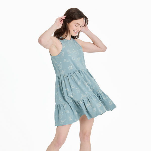 life is good Women's West is Best Pattern Tiered Tank Dress