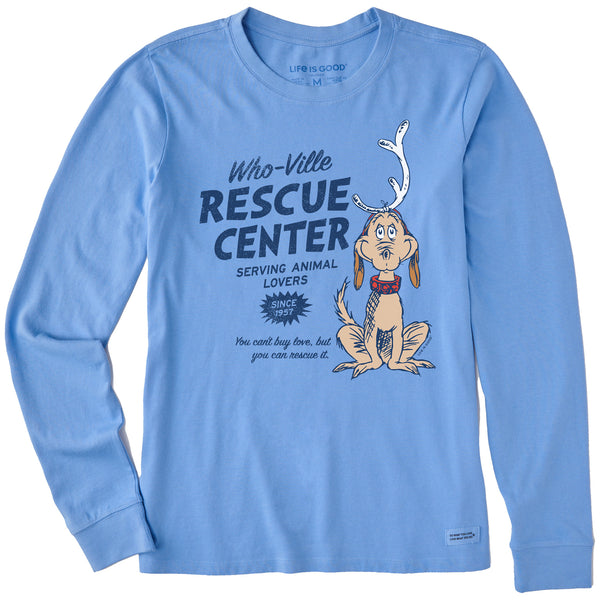 Life Is Good Women's WhoVille Rescue Center In Color Long Sleeve Crusher Tee