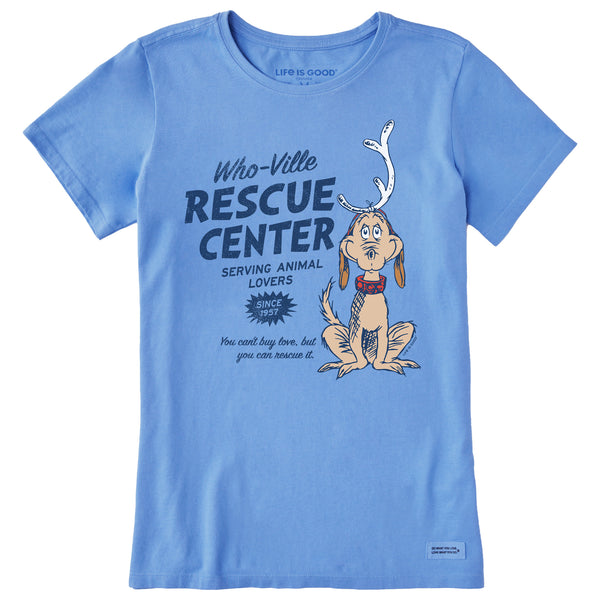 Life Is Good Women's WhoVille Rescue Center In Color Short Sleeve Crusher Tee