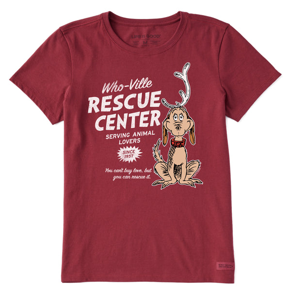 life is good Women's WhoVille Rescue Center In Color Short Sleeve Crusher Tee