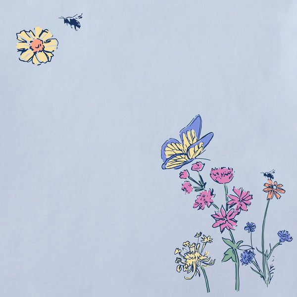 Life Is Good Women's Wildflower Butterfly Garden Short Sleeve Crusher Tee