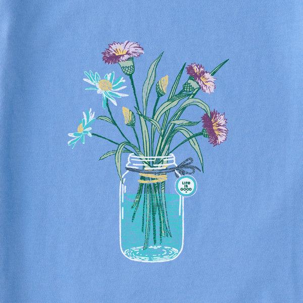 Life Is Good Women's Wildflower Jar Short Sleeve Tee