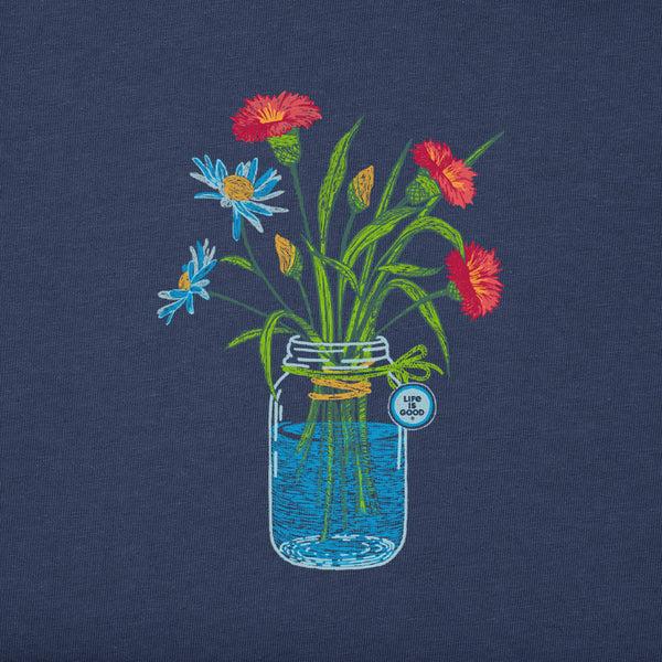 Life Is Good Women's Wildflower Jar Short Sleeve Tee