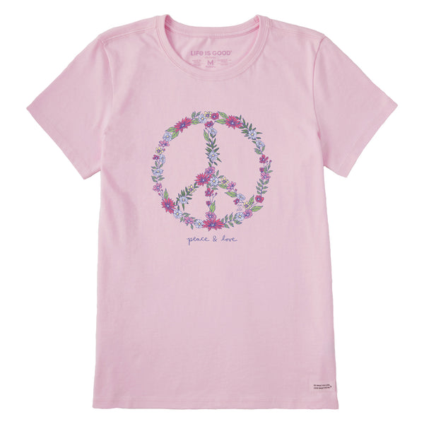 Life Is Good Women's Wildflower Love Peace Sign Short Sleeve Tee