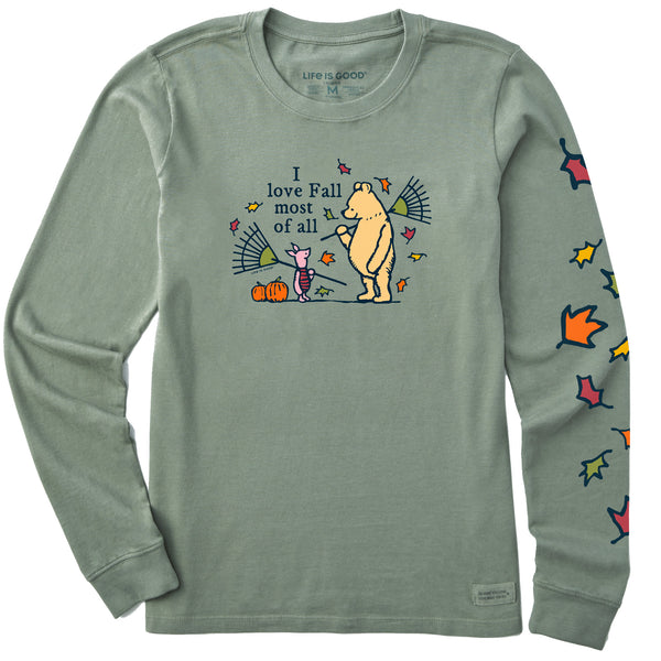 Life Is Good Women's Winnie I Love Fall Most Of All Long Sleeve Crusher Tee