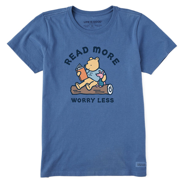 Life Is Good Women's Winnie Read More Worry Less Short Sleeve Crusher Tee