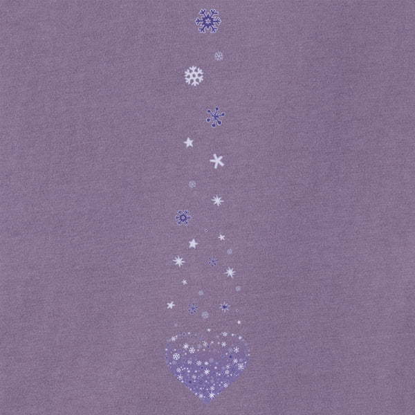 Life Is Good Women's Winter Heart Snowflakes Long Sleeve Crusher Vee