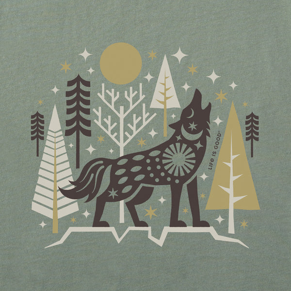 Life Is Good Women's Winter Wolf Short Sleeve Crusher Tee