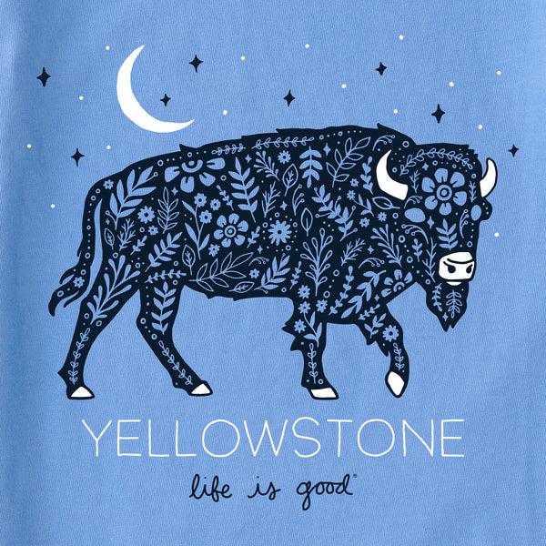 Life Is Good Women's Yellowstone Floral Bison Short Sleeve Crusher Tee