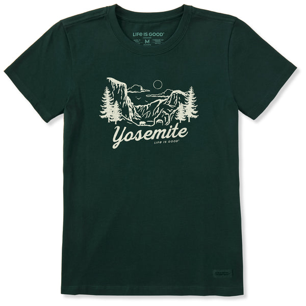 Life Is Good Women's Yosemite Hand Drawn Scene Short Sleeve Crusher Tee