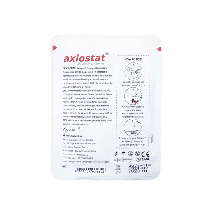 Lifeventure Axiostat Chitosan Haemostatic Dressing