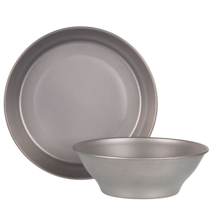 lifeventure Titanium Camping Plate & Bowl Set