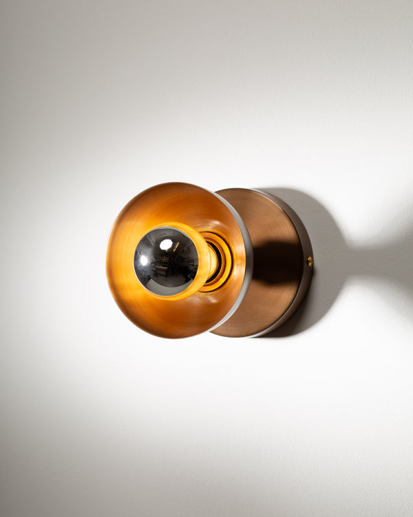 Lights Of London Dark Bronze Dome Silver Mirror Wall Light