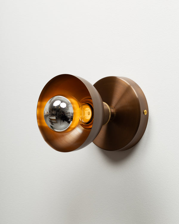 Lights Of London Dark Bronze Dome Silver Mirror Wall Light