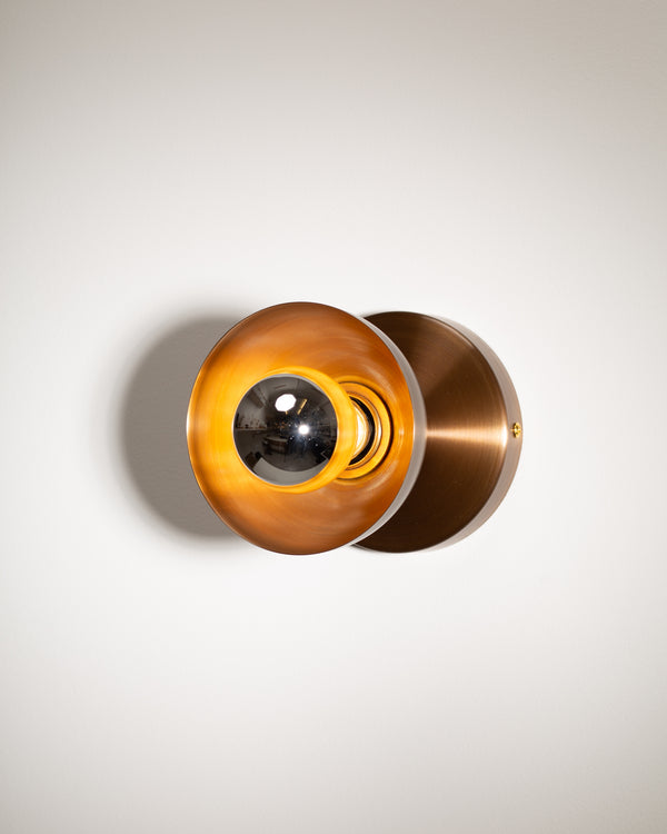 lights of london Dark Bronze Dome Silver Mirror Wall Light