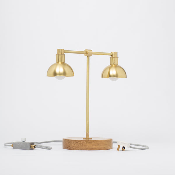 lights of london Double Dome Oak Dim to Warm Table Lamp