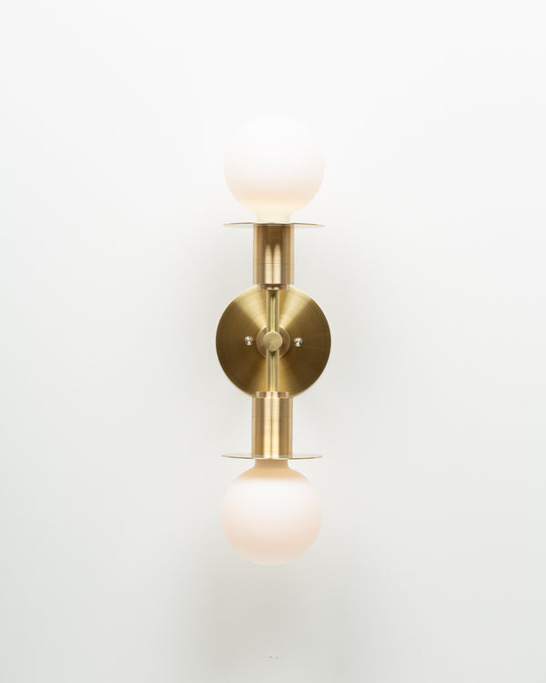 lights of london Double Sphere Disc Flush Mount Wall Light Sconce