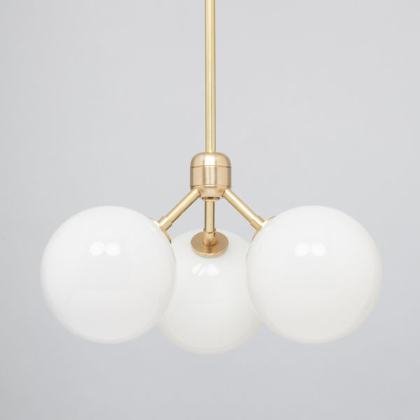 Lights Of London Drop 45 Triple Opal Globe Satin Brass Pendant