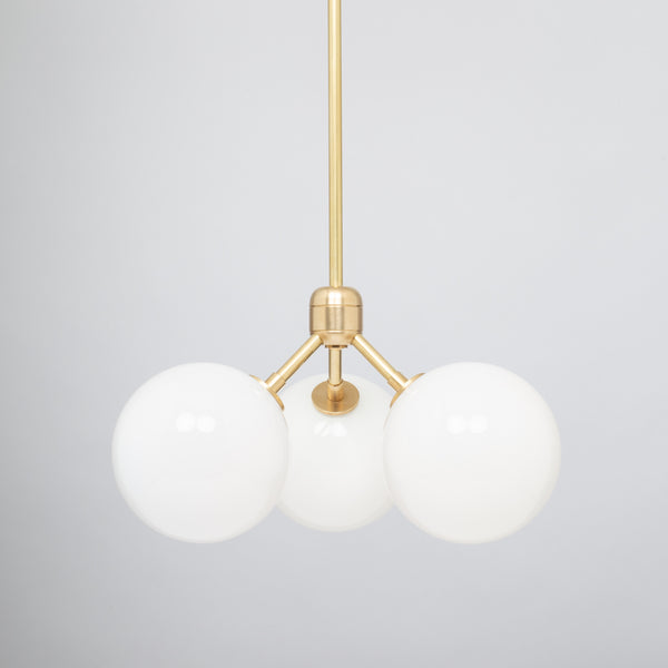 Lights Of London Drop 45 Triple Opal Globe Satin Brass Pendant