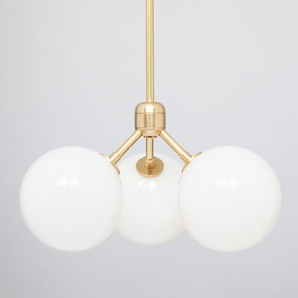 Lights Of London Drop 45 Triple Opal Globe Satin Brass Pendant
