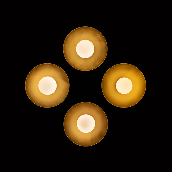 Lights Of London Four Dome Cup Sphere Brass Wall Fixture