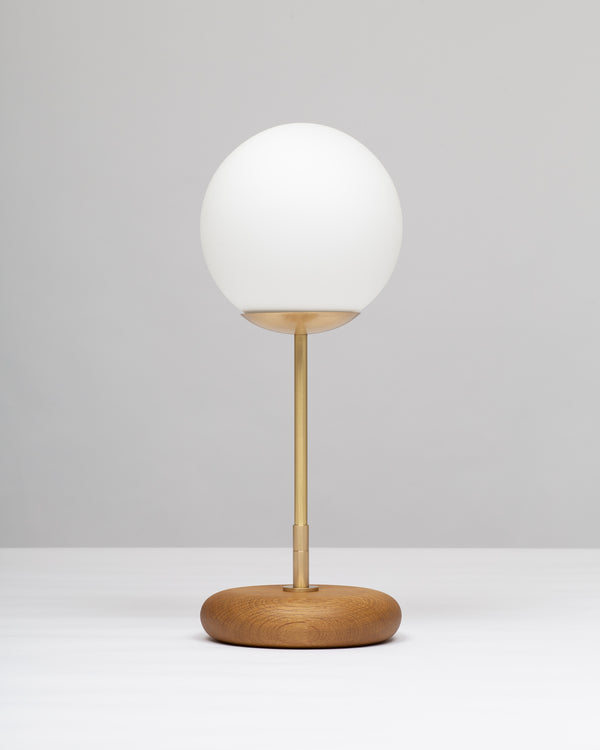 Lights Of London Globe Smoked Oak Pebble Table Lamp