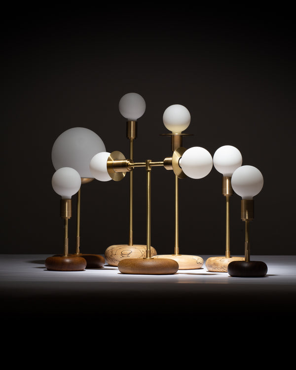 Lights Of London Globe Smoked Oak Pebble Table Lamp