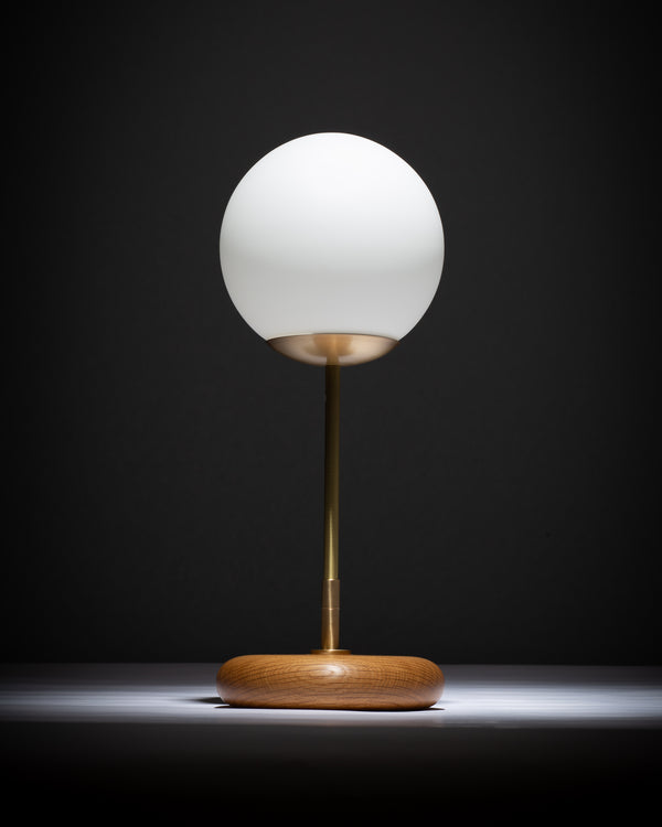 lights of london Globe Smoked Oak Pebble Table Lamp